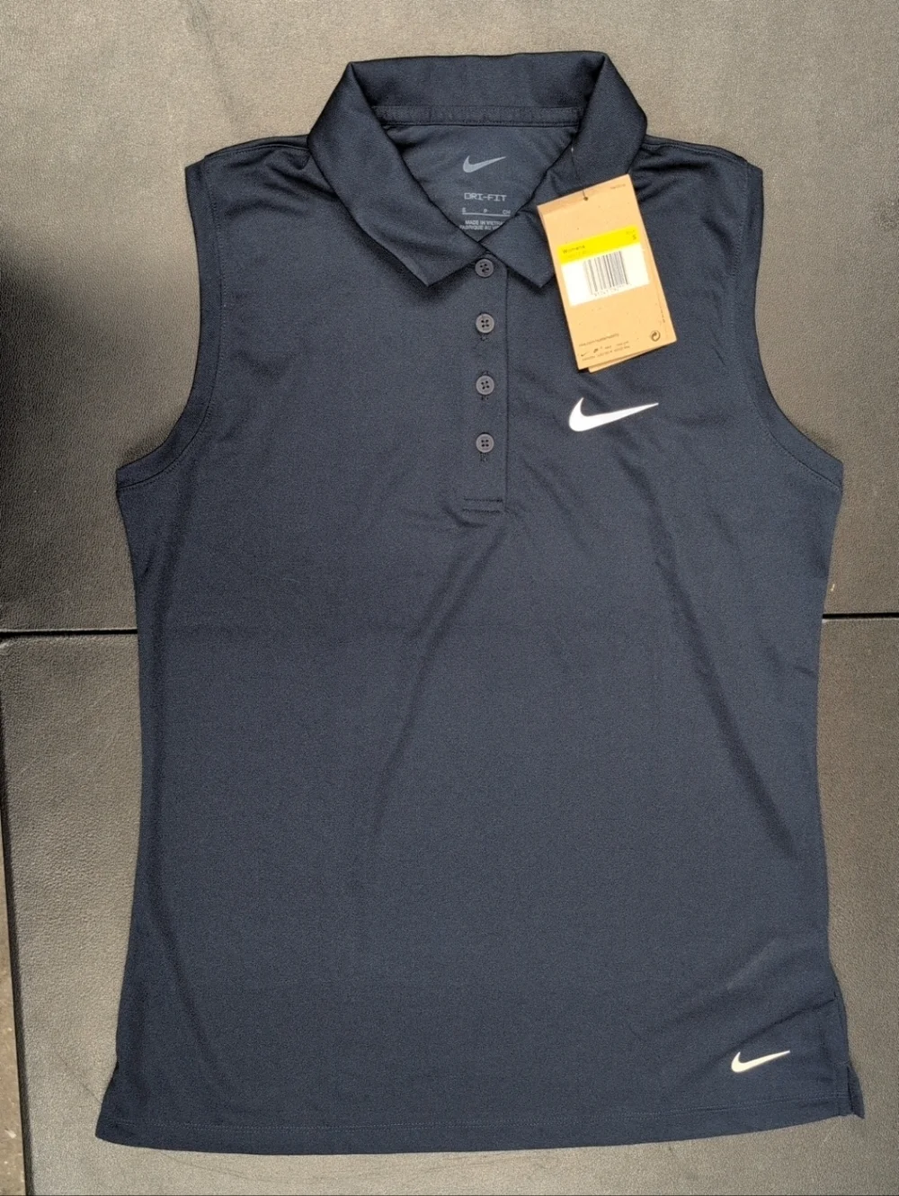 Nike Women's Obsidian Navy Sleeveless Dri-FIT Golf Polo- Size S